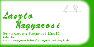 laszlo magyarosi business card